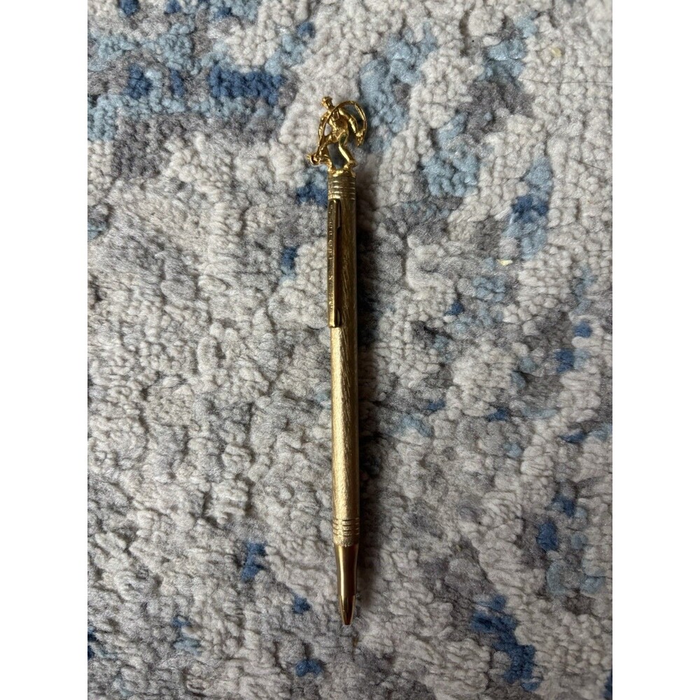 Vintage Gold Ballpoint Pen Sport King Fly Fishing Collectible Refillable